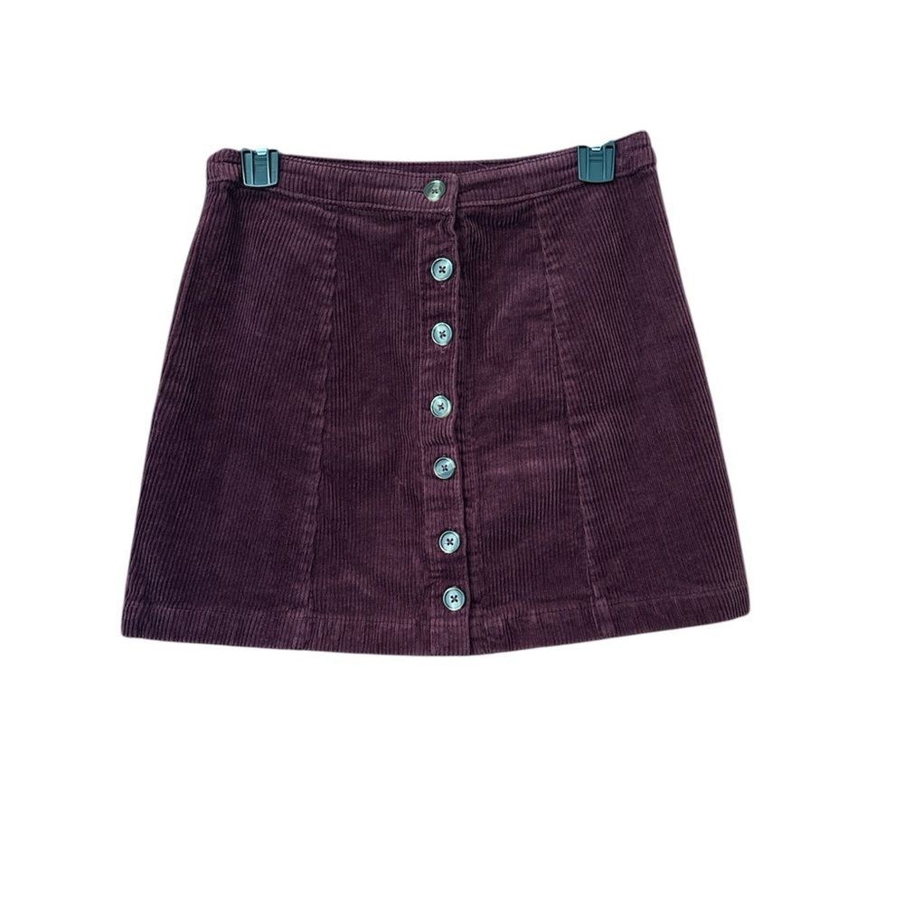 Forever-21 Women's Burgundy and Purple Skirt